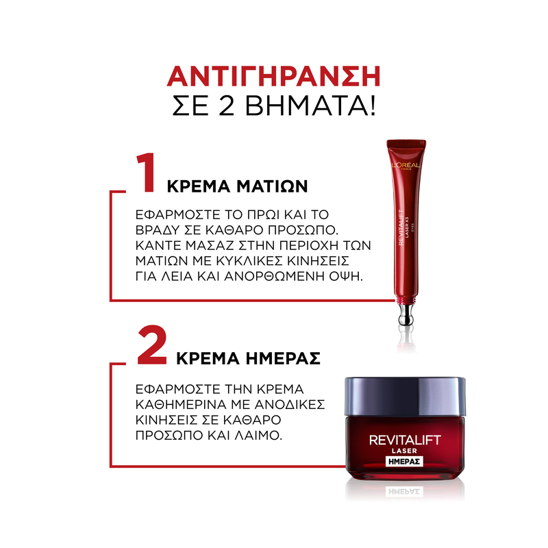 L'OREAL PARIS - PROMO PACK REVITALIFT LASER RENEW Κρέμα Ημέρας - 50ml & Precision Eye Care - 15ml